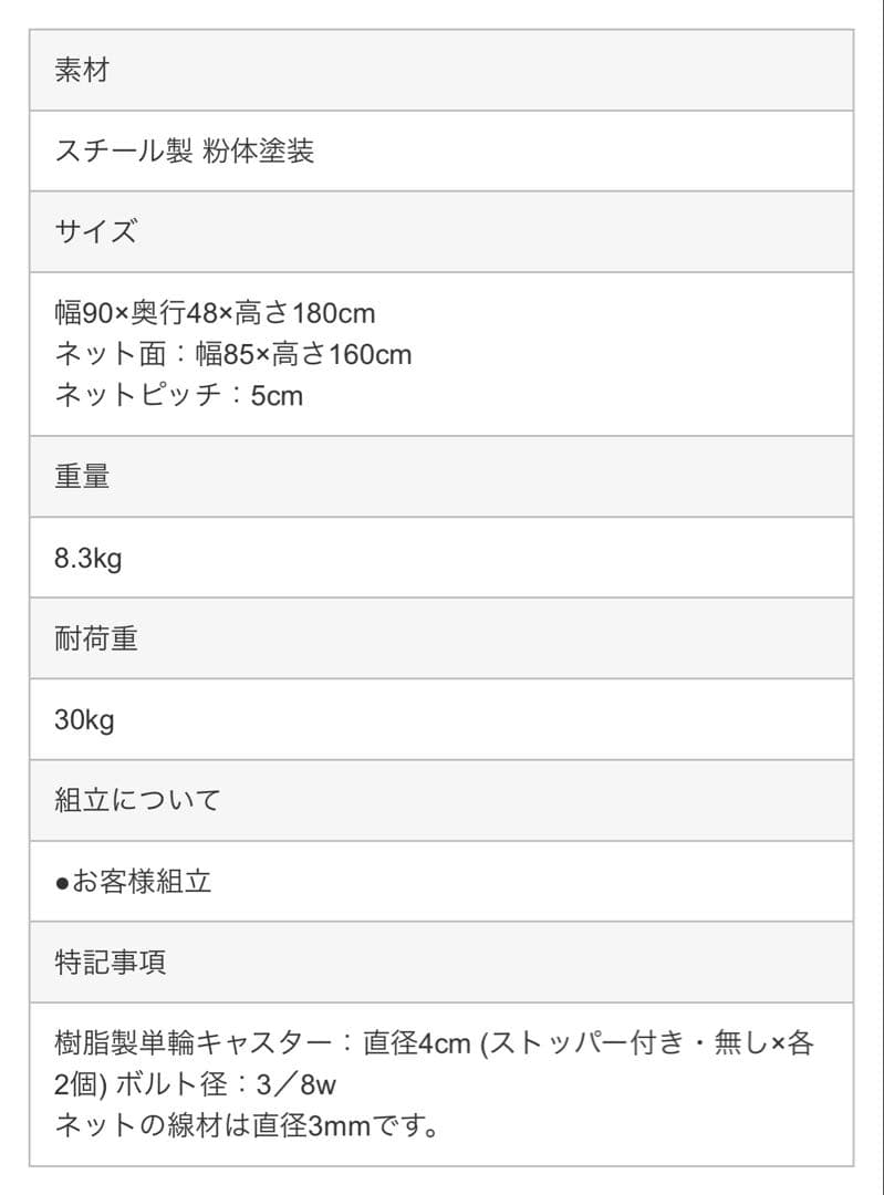 ネット什器　 移動式ディスプレイネット 180センチ　5台セット