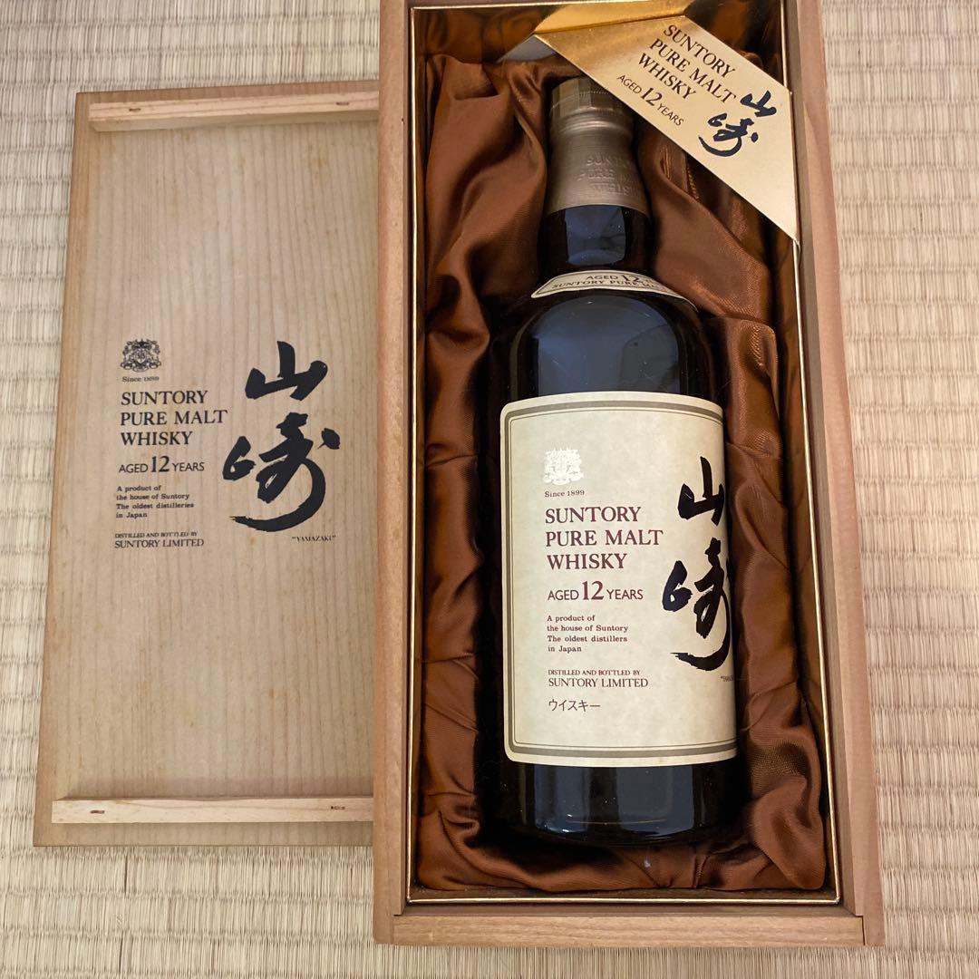 サントリー 山崎 12年 ピュアモルト 木箱 ウイスキー750ml 向獅子マーク