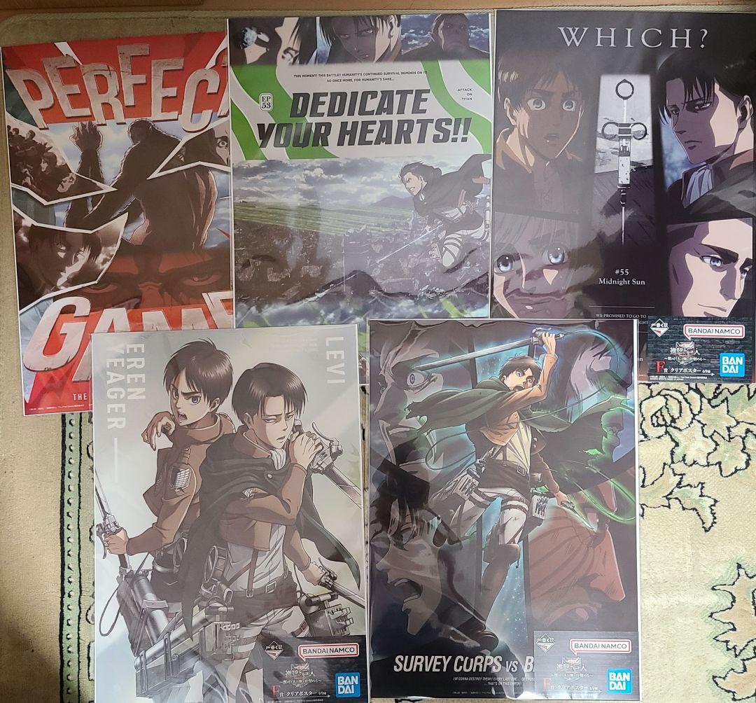 【未開封】一番くじ進撃の巨人A賞2体、ラストワン賞3体、おまけ(写真2枚目)