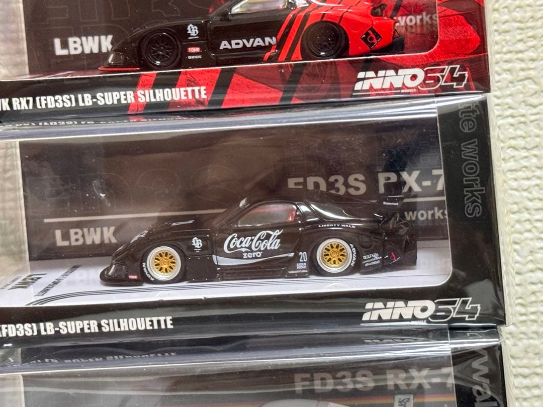 Inno64 1/64 LBWK RX7 FD3Sミニカー 3台セット