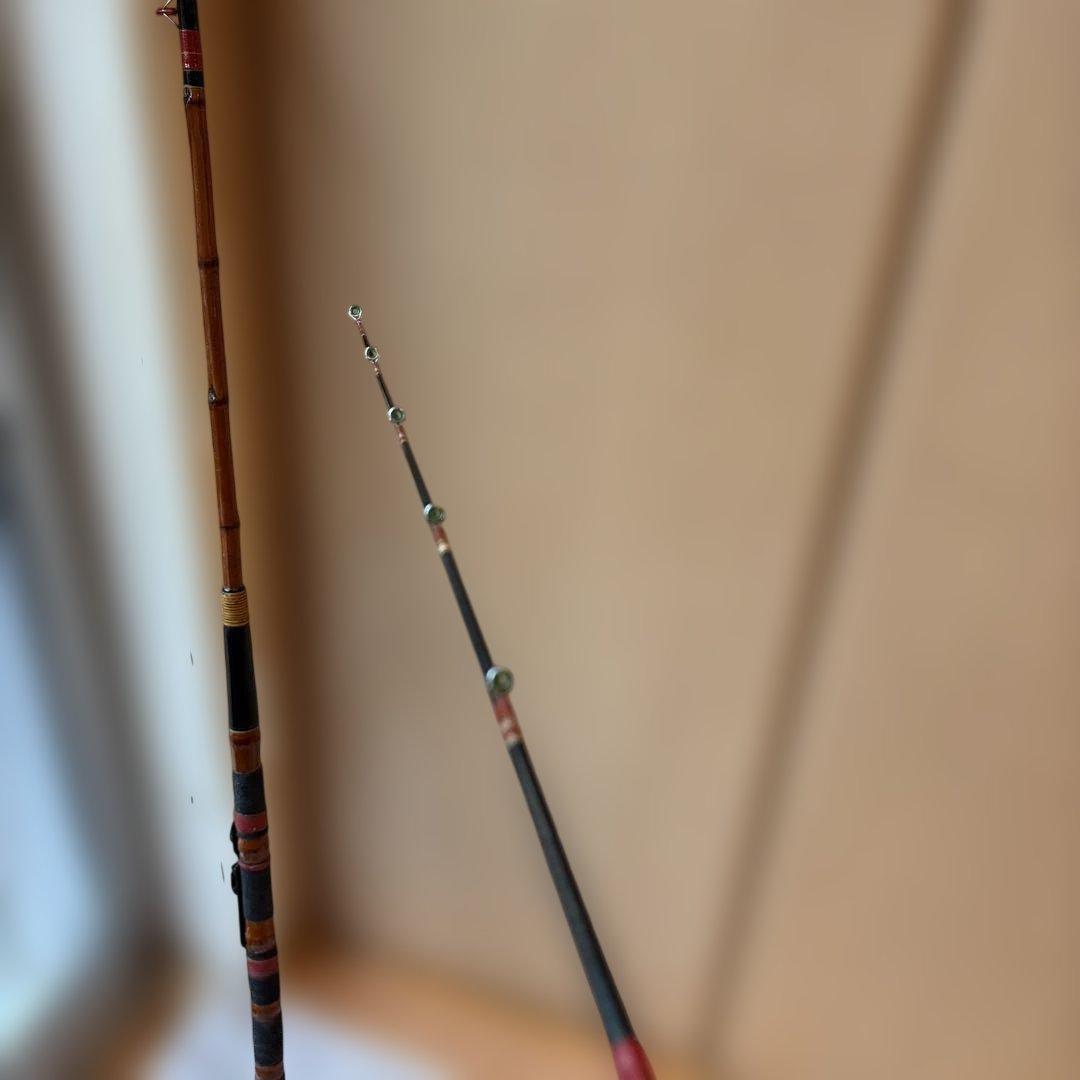 手作り　骨董　和竿　全竹　落し込み　へチ竿　、210、7尺