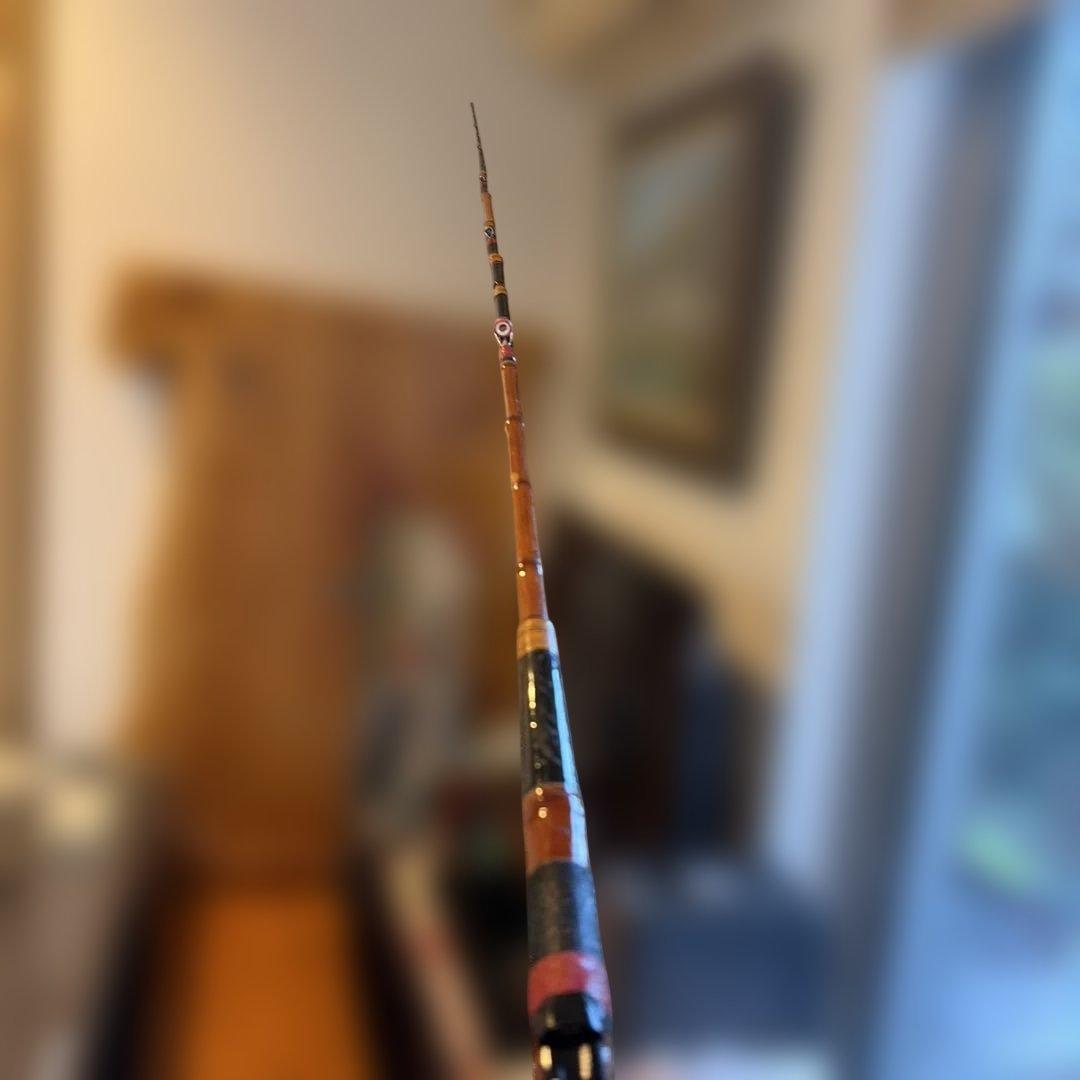 手作り　骨董　和竿　全竹　落し込み　へチ竿　、210、7尺