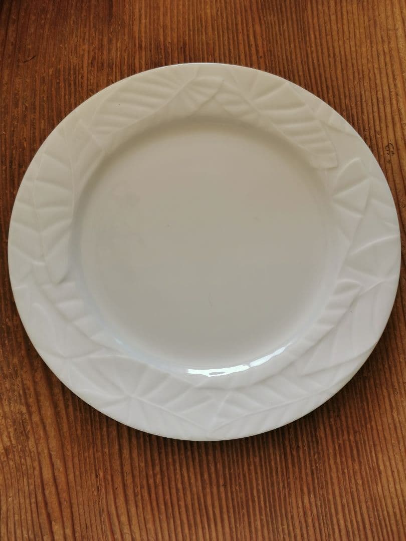 アンティーク/ヴィンテージ 仏リモージュ リーフレリーフ 30㎝ディナープレート