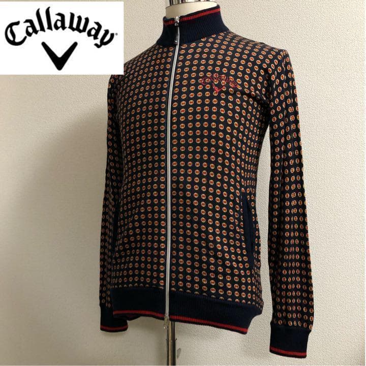 レッドレーベル★ダブルジップ ウール100% ニット ウェア ブラック 総柄 M