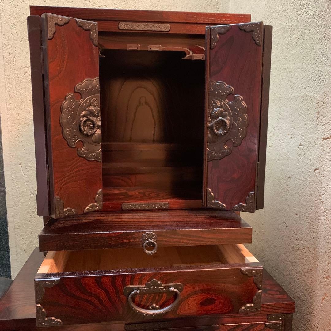 岩谷堂箪笥 岩手県 仏壇 ダークウッド 2扉 1台座 1引き出し 箪笥 重厚感