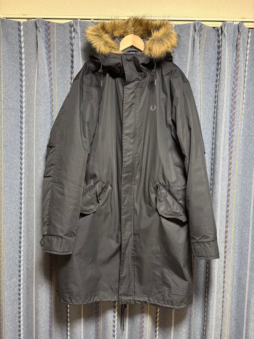 FRED PERRY ブラック モッズコート ジップインライナー付きLサイズ