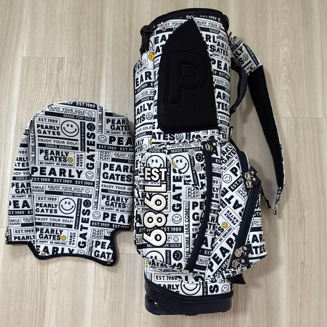 パーリーゲイツ　キャディバッグ　スタンド式　軽量　総柄　白　ホワイト　完売品