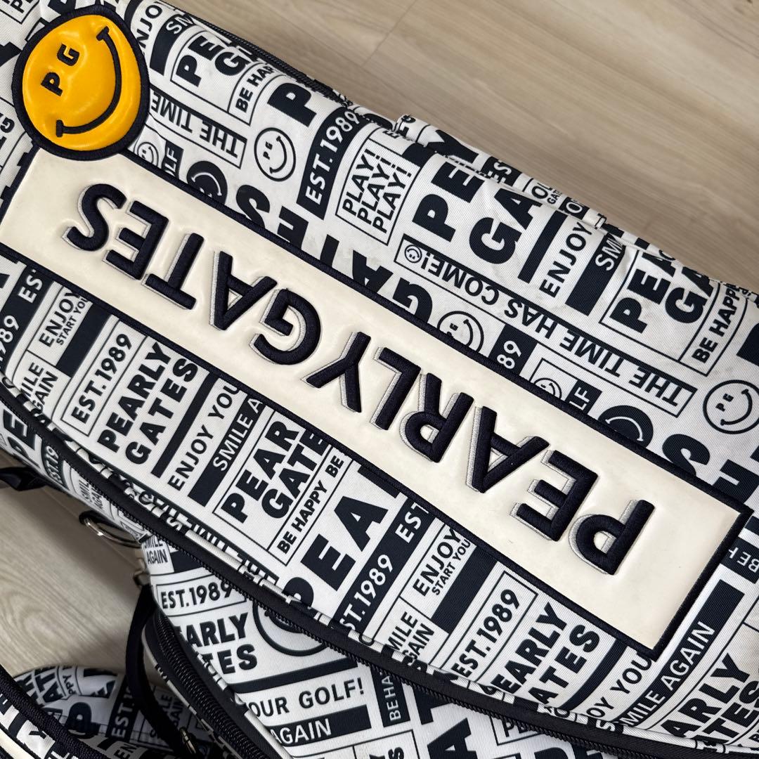 パーリーゲイツ　キャディバッグ　スタンド式　軽量　総柄　白　ホワイト　完売品