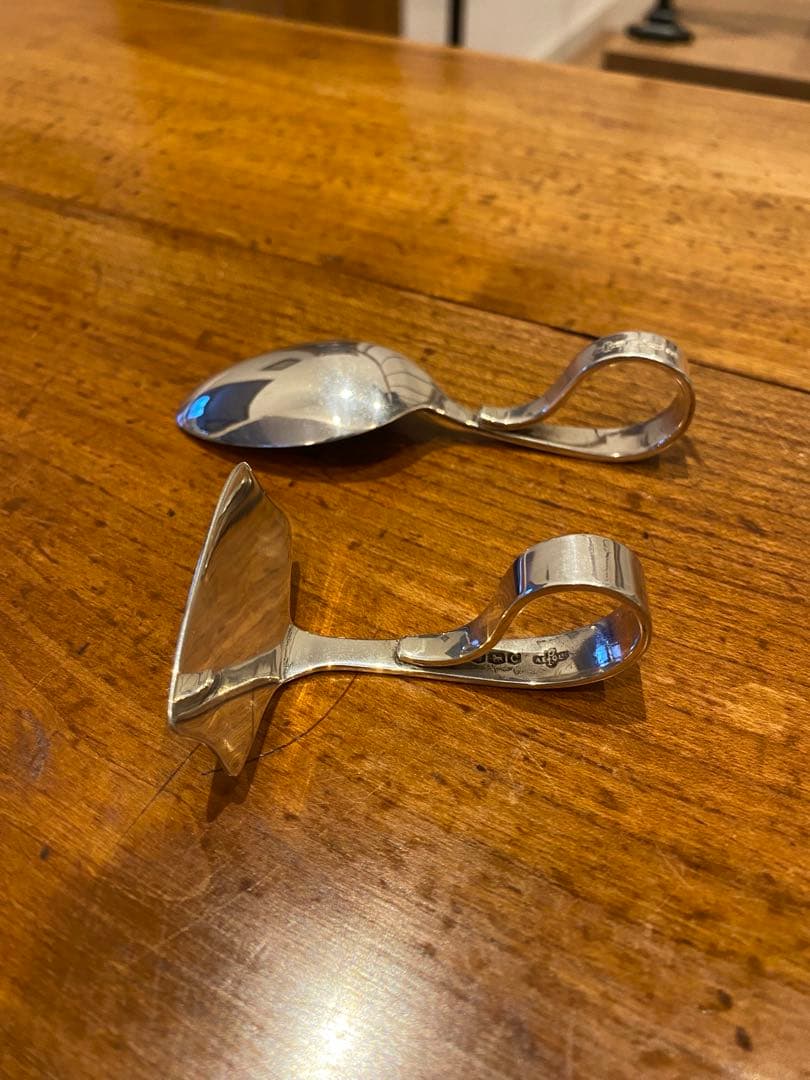 イギリス　シルバー　ベビープッシャーとスプーン　43g ビンテージ　純銀