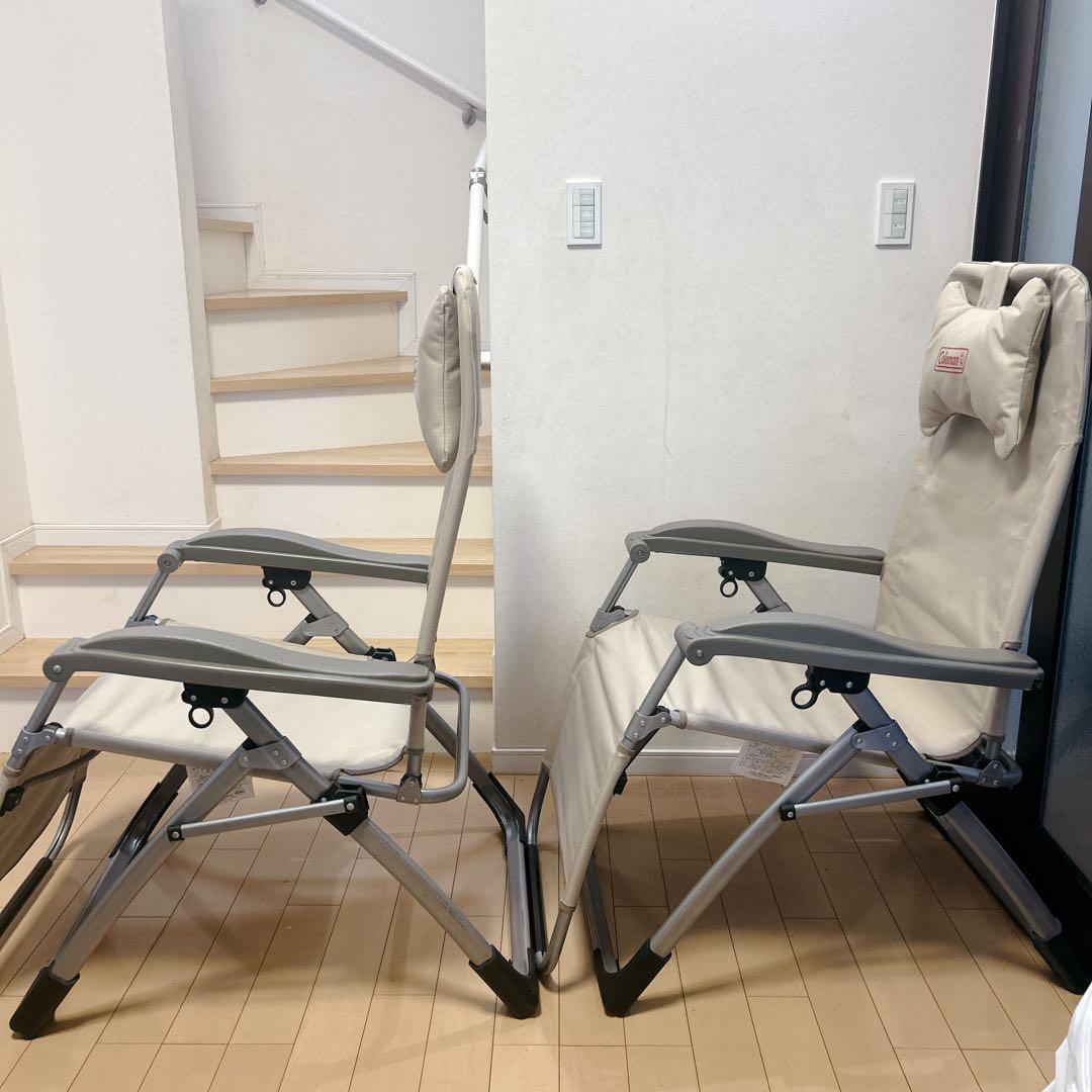 【2脚セット】希少 Coleman フリーリクライニングチェア 廃盤品 ベージュ