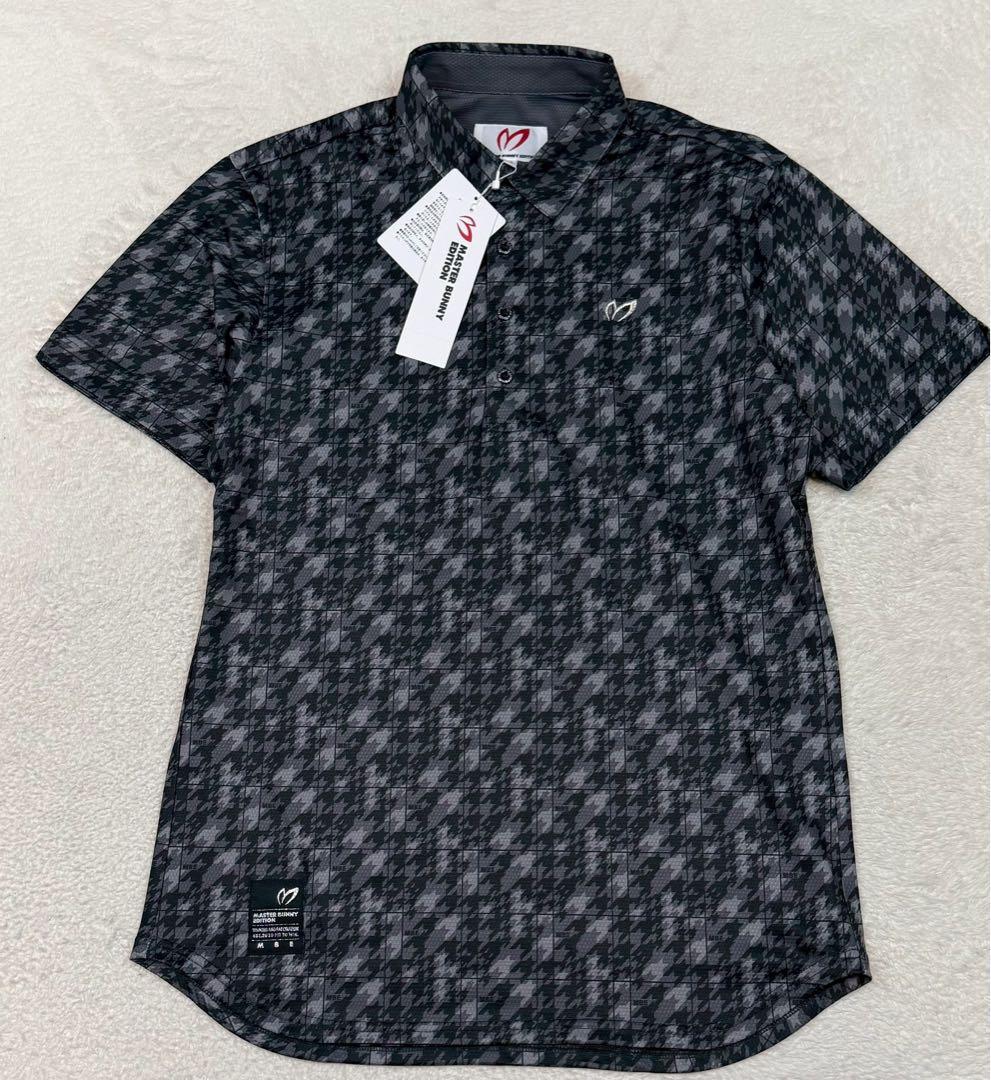 新品 MASTER BUNNY カッターシャツ ゴルフ 千鳥格子 刺繍 ロゴ
