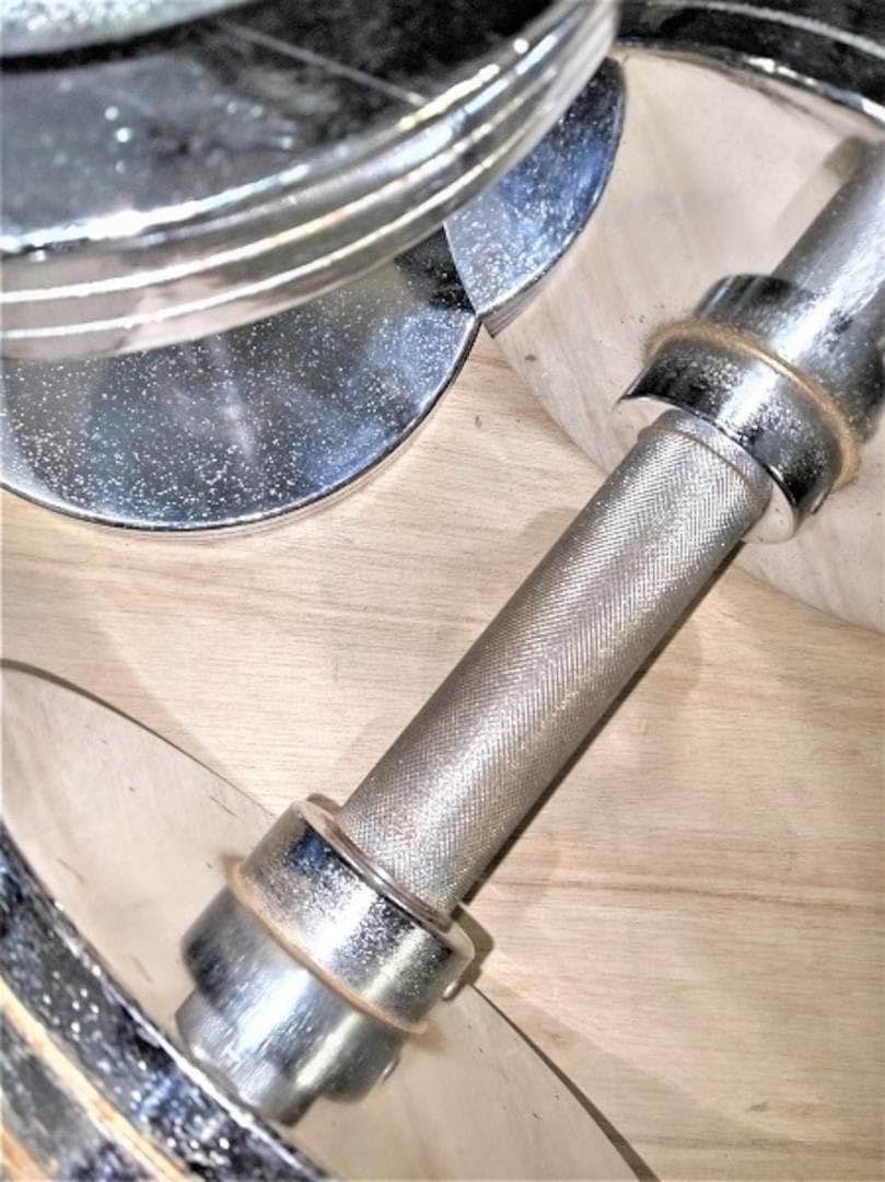 [手渡し限定]　重量固定式　クローム・ダンベル 15kg(ペア) 　中古品