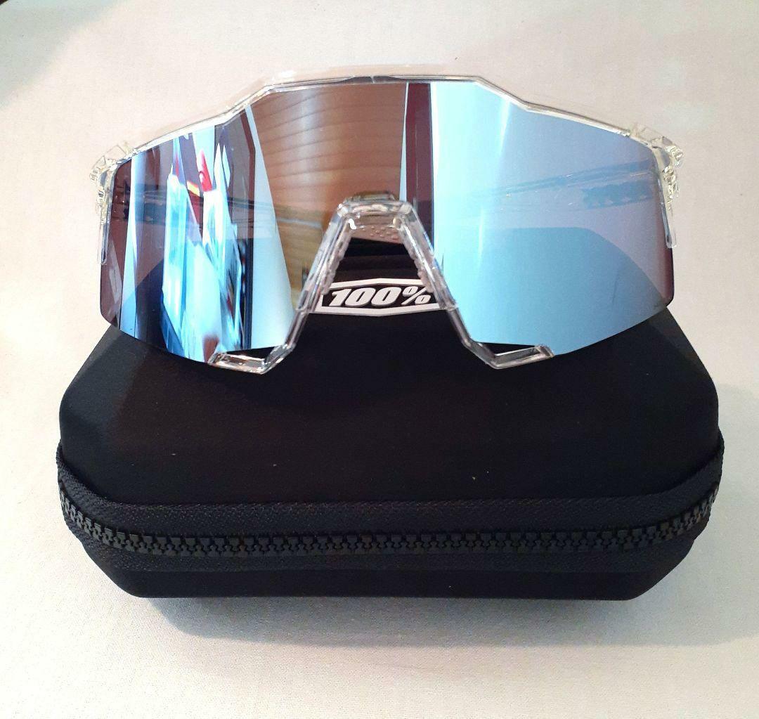 100% SPEEDCRAFT クリア ブルー ワンハンドレッド サングラス