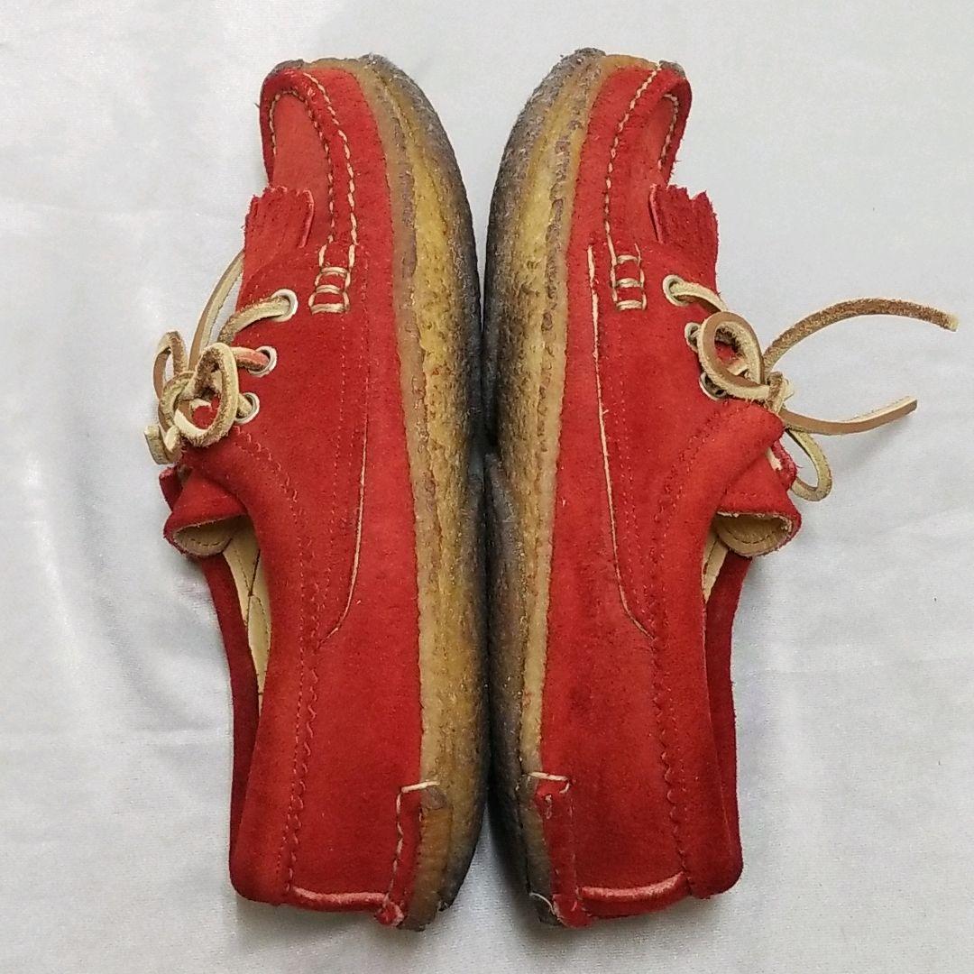 秋冬 ユケテン モカシン クレープソール シューズ 赤 YUKETEN 24