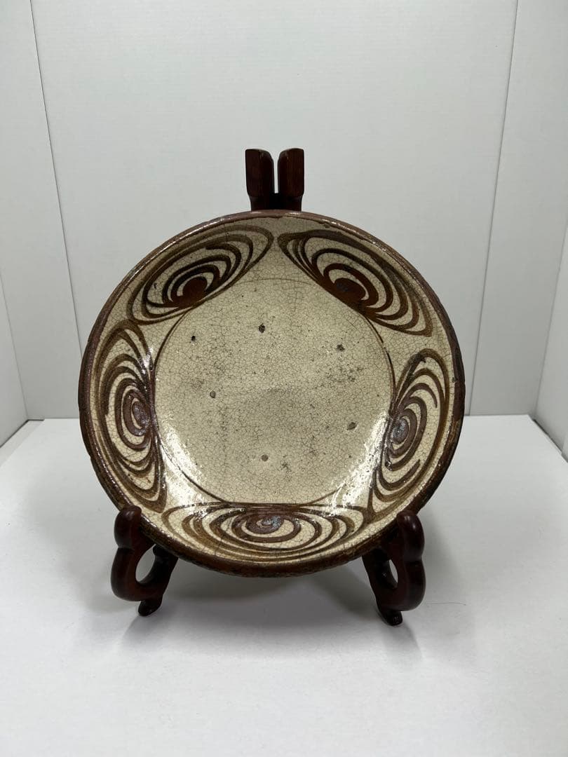 古い皿　馬の目　アンティーク　22.5cm