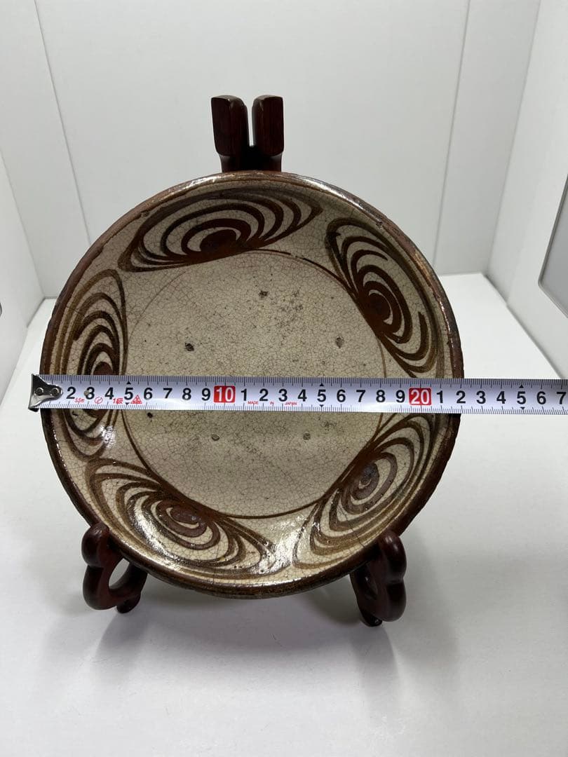 古い皿　馬の目　アンティーク　22.5cm