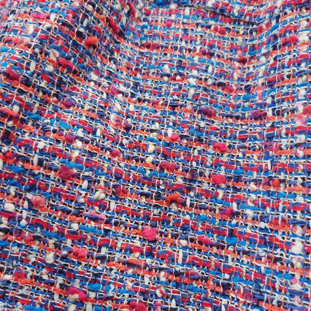 YOKOCHAN ツイード バルーンドレス 36 美シルエット 赤系