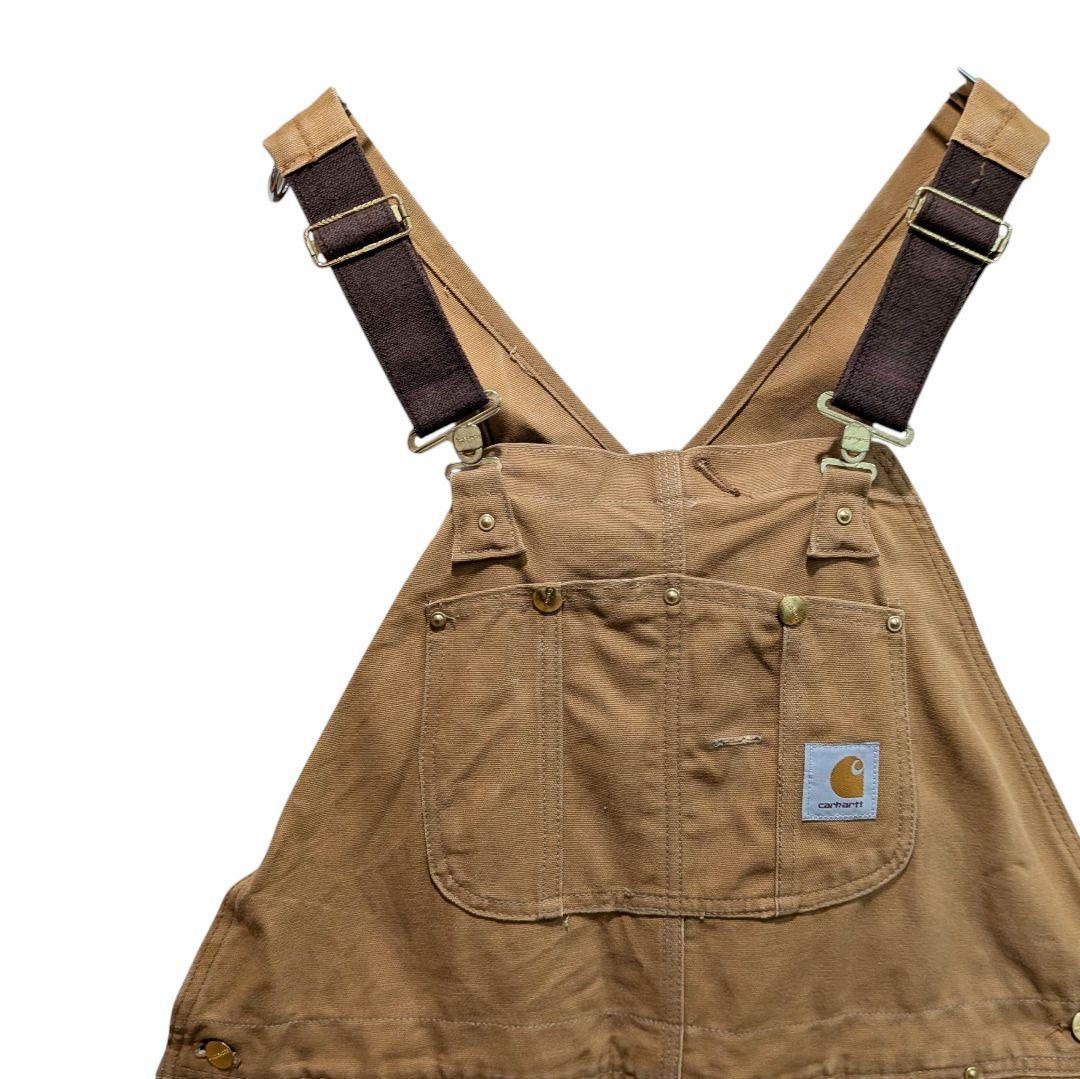 USA製 カーハート ダブルニー オーバーオール ダック地 裏キルト W42