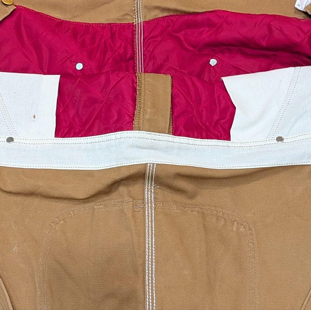 USA製 カーハート ダブルニー オーバーオール ダック地 裏キルト W42