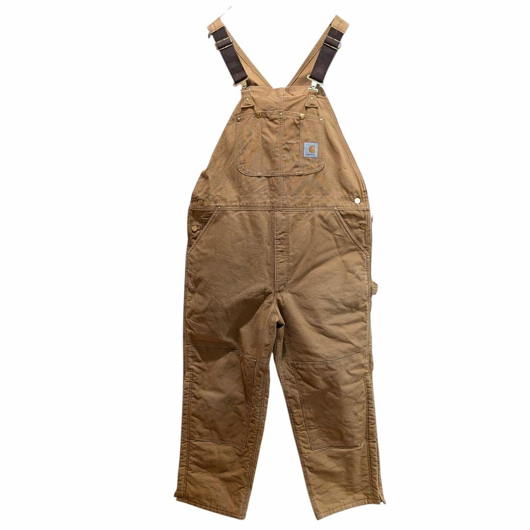 USA製 カーハート ダブルニー オーバーオール ダック地 裏キルト W42