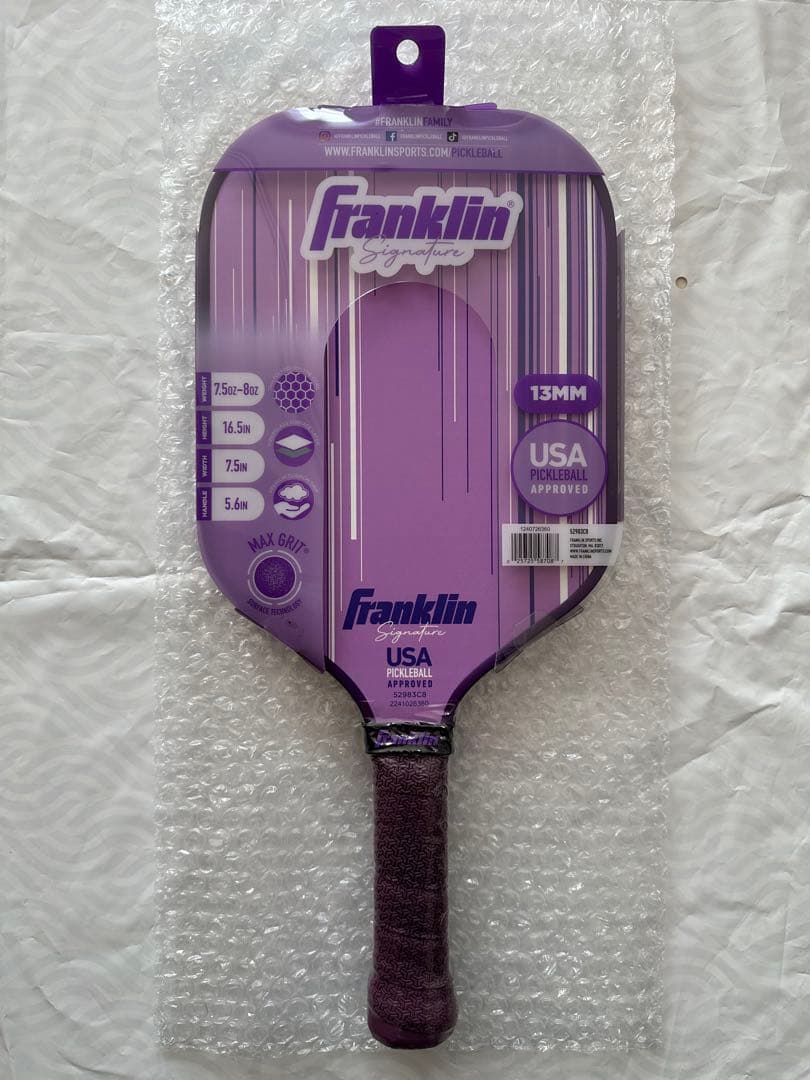 【さくら】Franklin ピックルボールパドル 13MM パープル