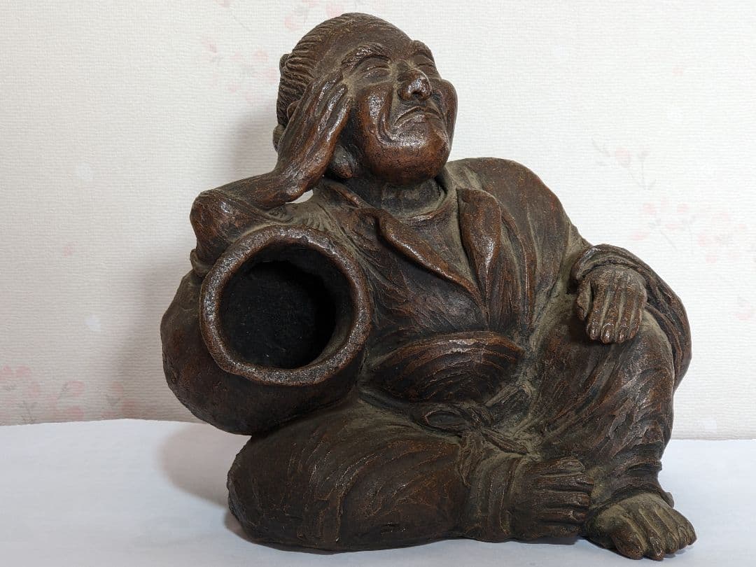 ♦明治時代 壺と老師 置物 飾り 作家物 コレクション 骨董品 アンティーク