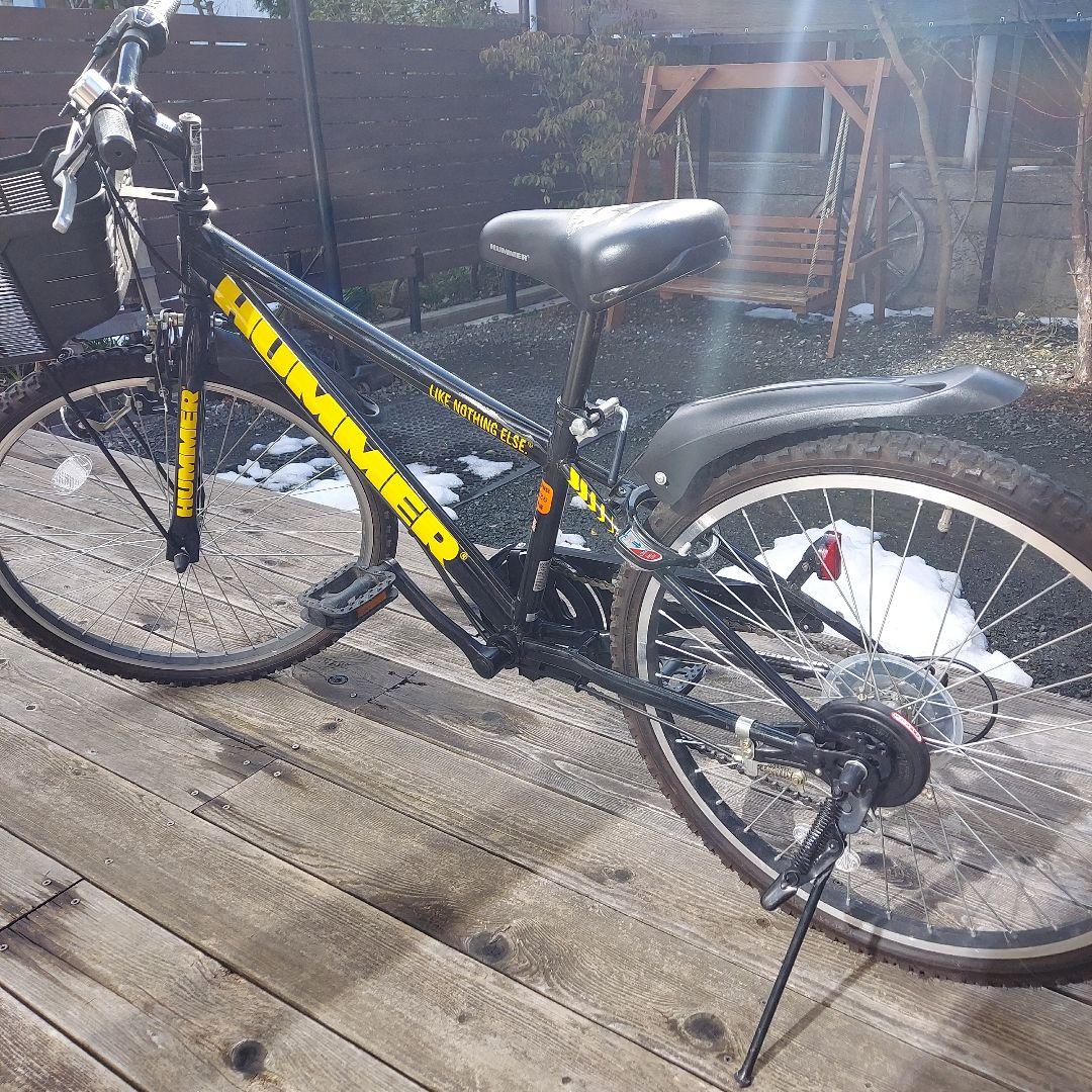 HUMMER キッズサイクル 黒/黄色24型6段ギア長浜市～南彦根まで配送無料
