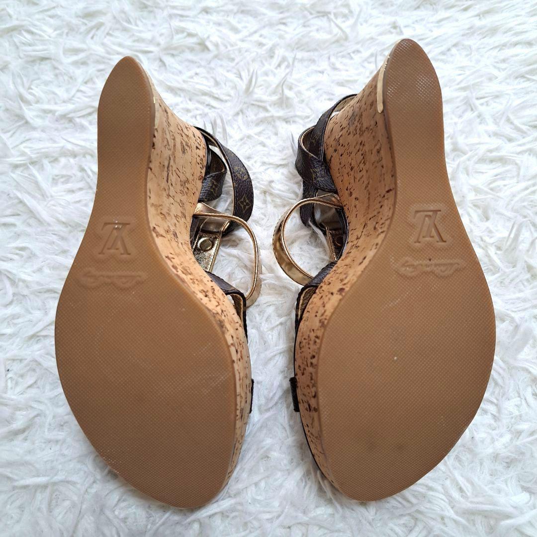 【LOUIS VUITTON】サンダル　モノグラム　ストラップ　ウェッジサンダル