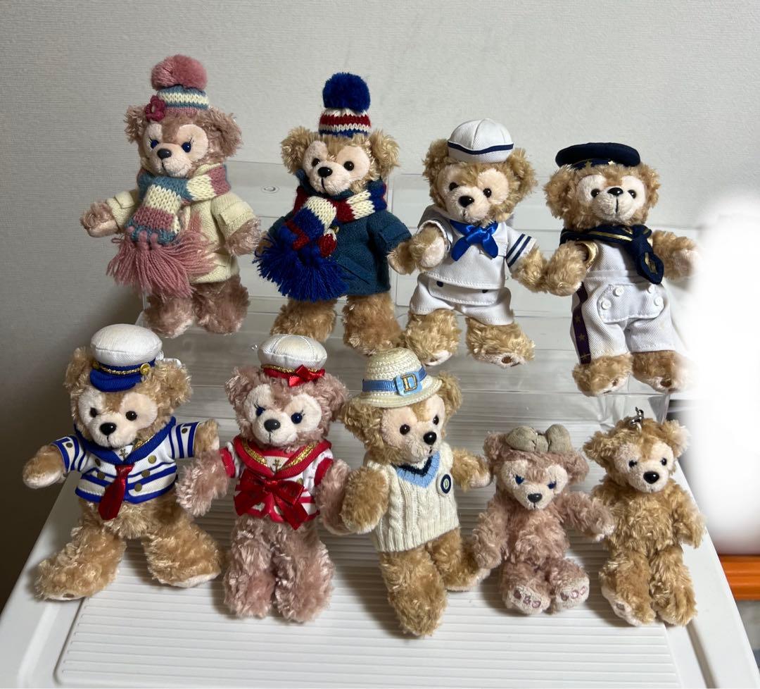 ディズニー、ダッフィー、シェリーメイぬいぐるみバッチ（船乗り、マフラー衣装）