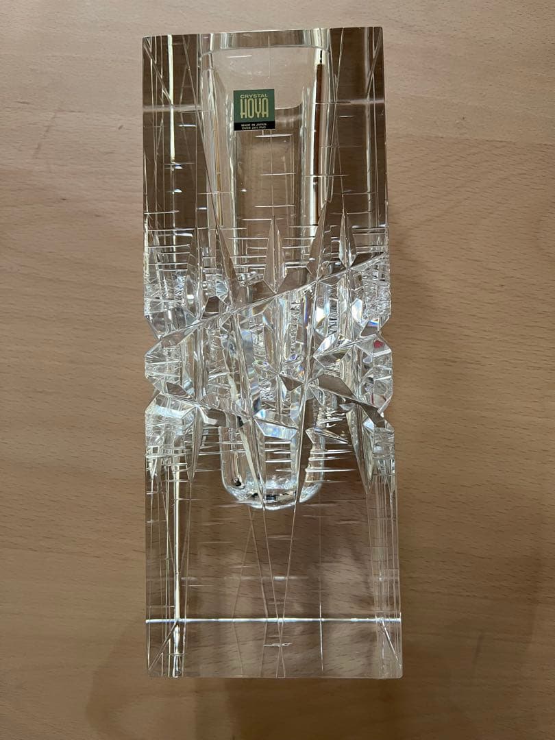 HOYA クリスタル　佐々木文夫　花瓶　フラワーベース　　最高級　貴重　中古品