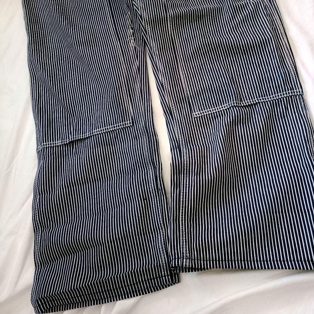 ROUNDHOUSE/オーバーオール/アメリカ製/ストライプ/ワーク/バイク