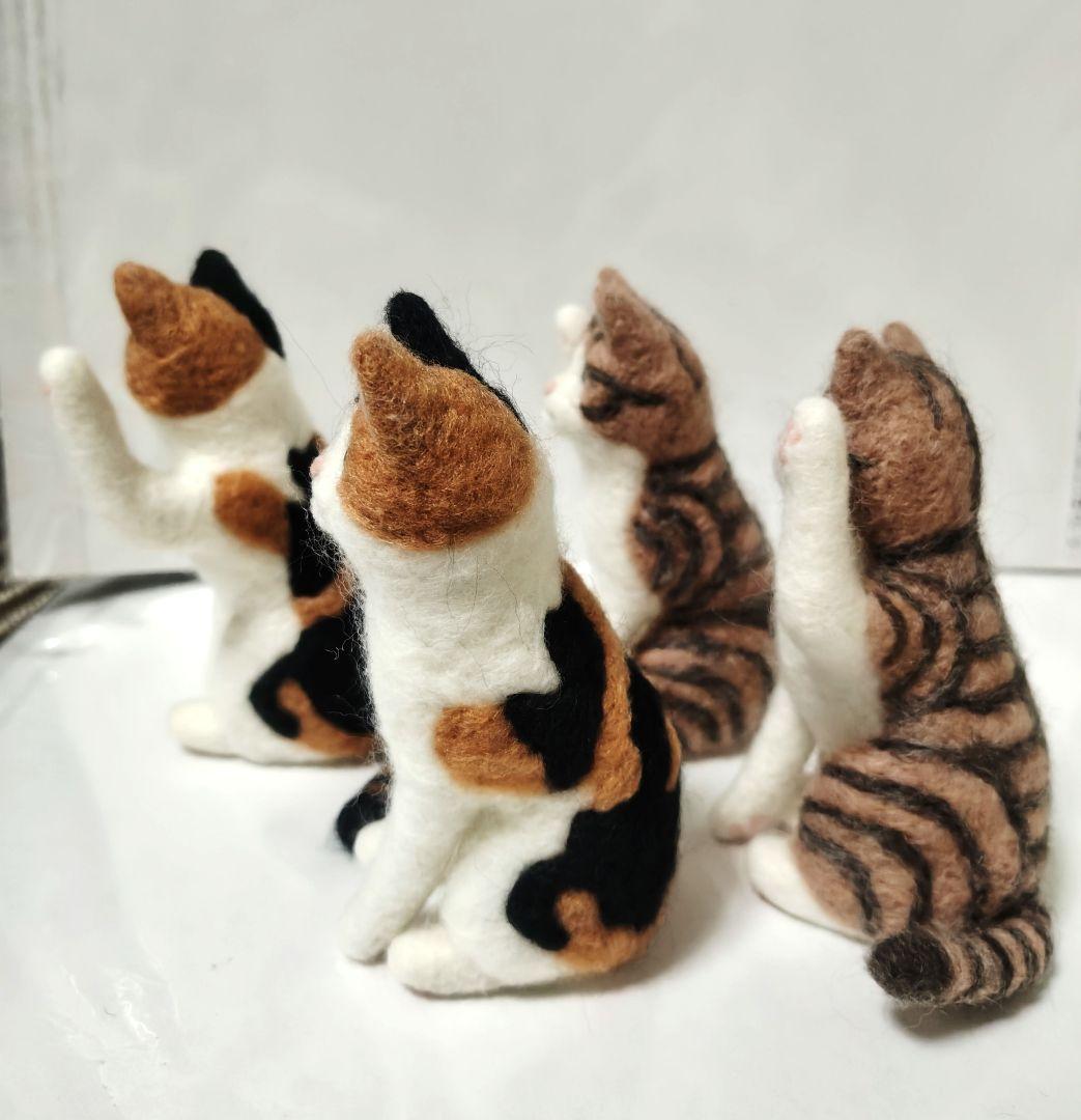 桜羊毛フェルト　猫ちゃん