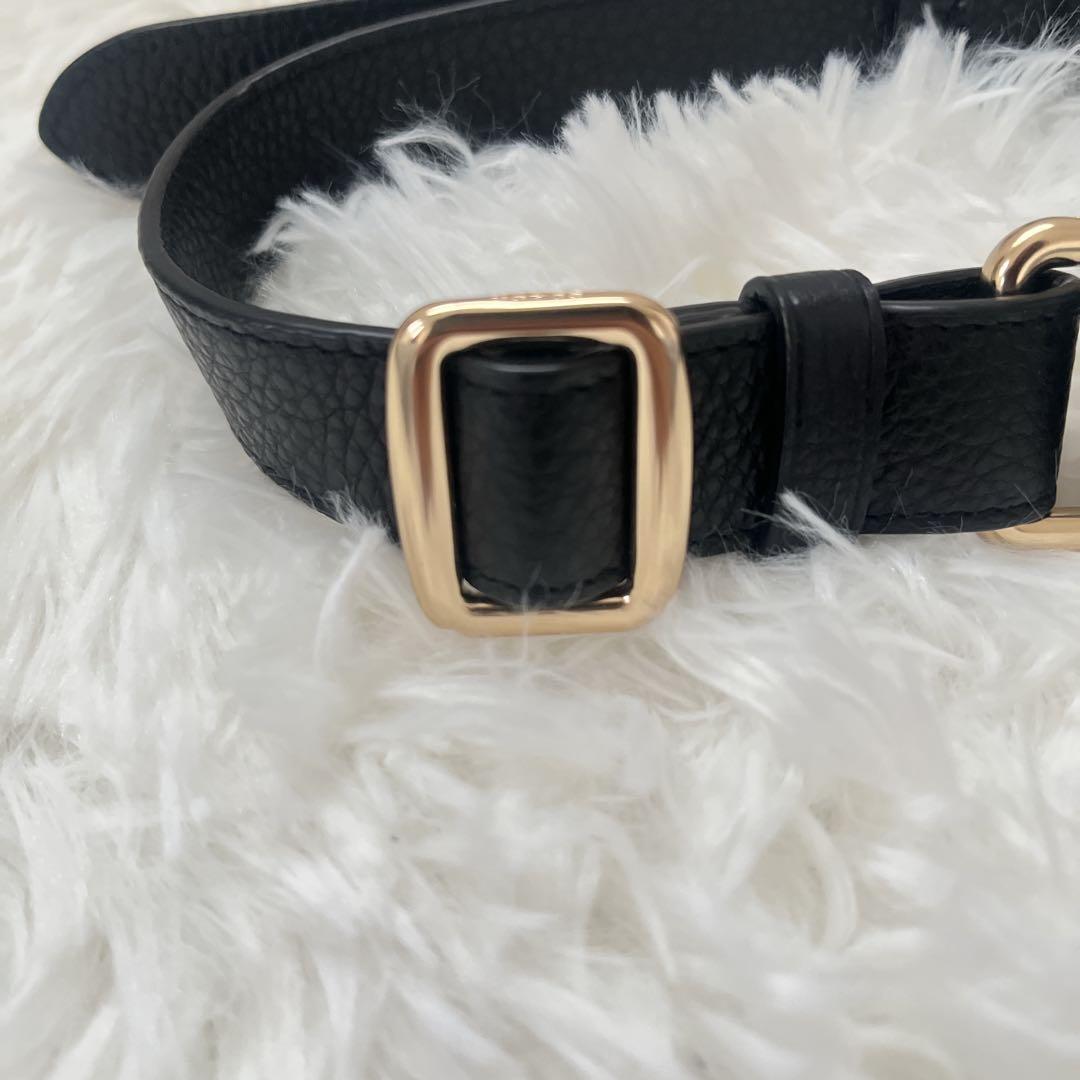 COACH ブラック ボディバッグ・ウエストポーチ レザー　ゴールド金具