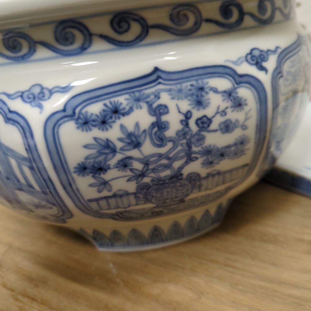 瓶掛　青白磁 　灰　五徳　敷板付き　茶道具　煎茶道具　火鉢