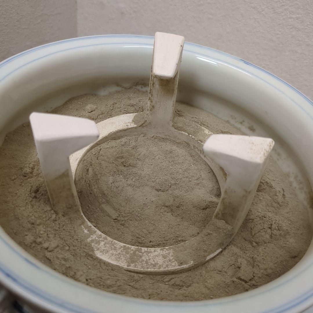 瓶掛　青白磁 　灰　五徳　敷板付き　茶道具　煎茶道具　火鉢