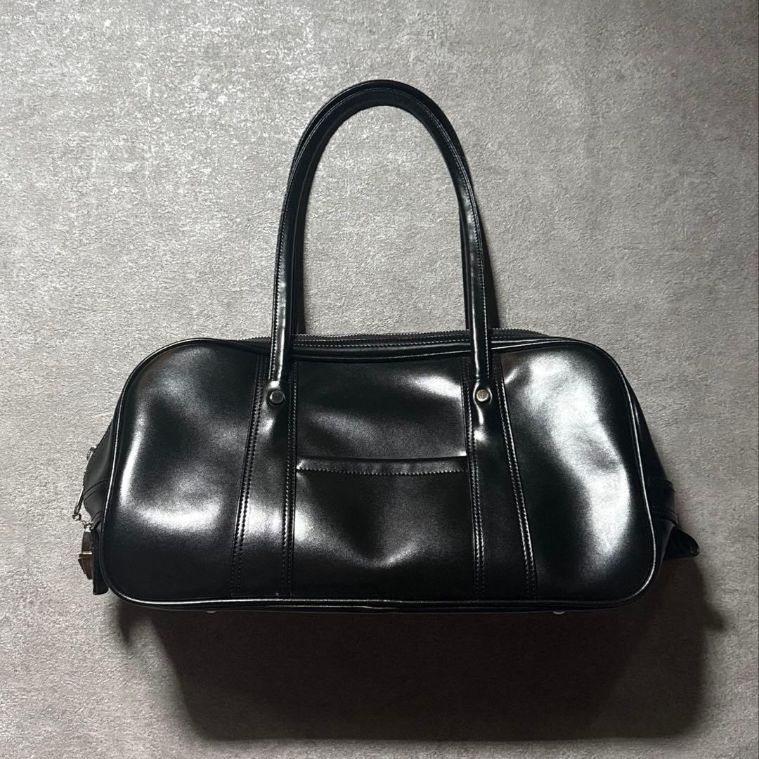 COMME des GARÇONS ハンドバッグ ボストンバッグ ブラック 牛革