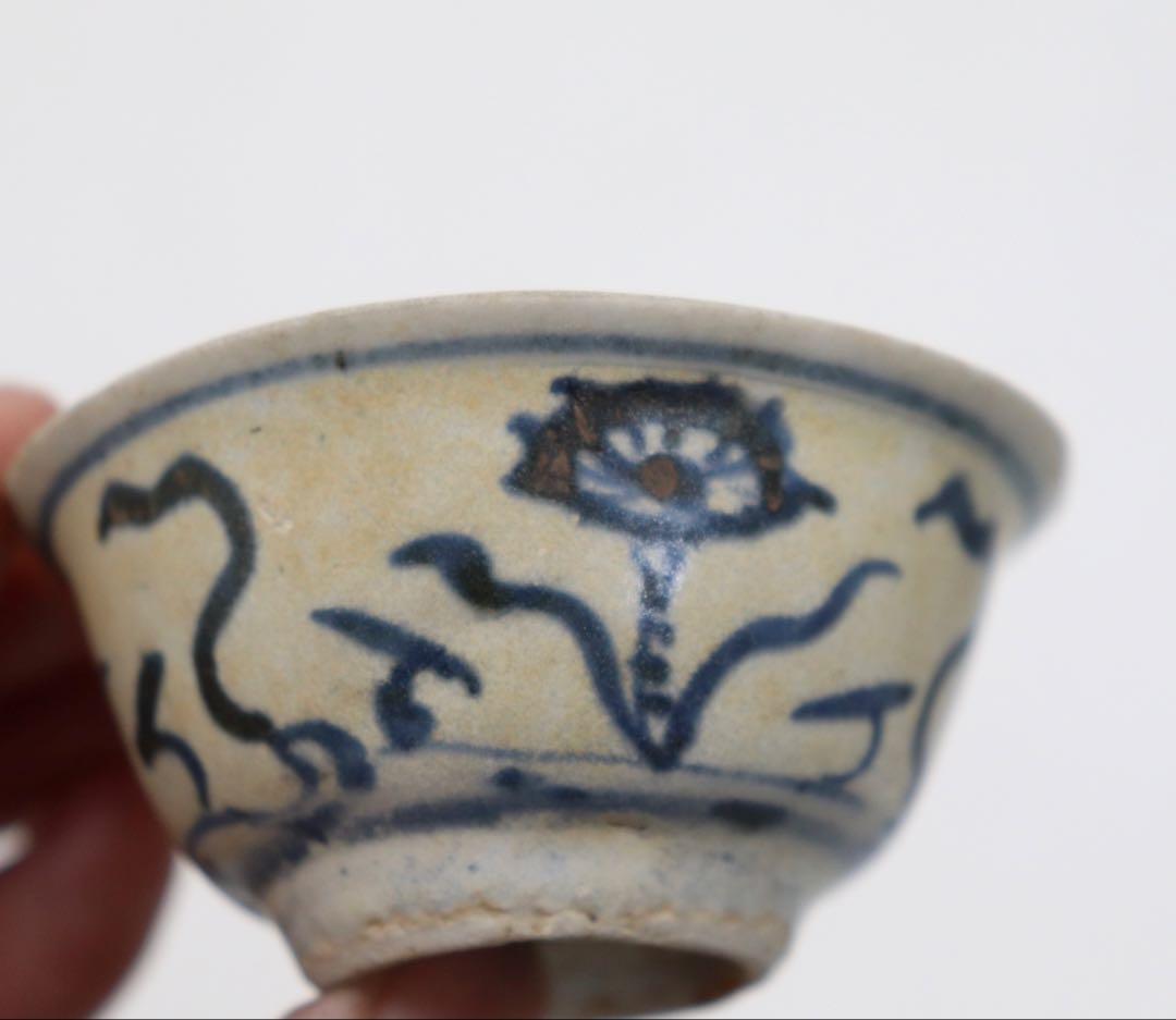 中国　明時代　清時代　小皿　小杯　レンゲ3点まとめ　アンティーク　送料込み901