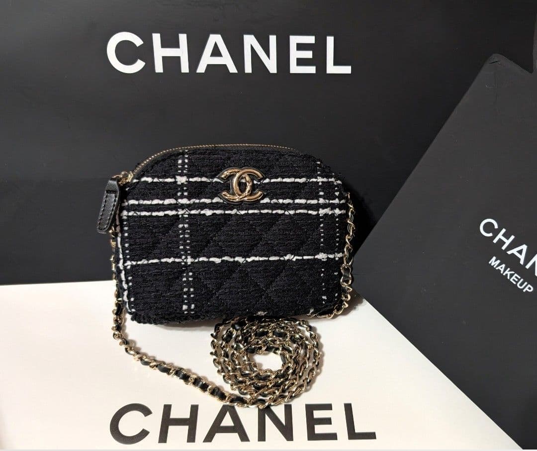 CHANEL ツイード チェーンショルダーバッグ