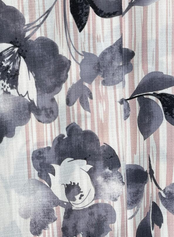 画像の黒つくり帯+お任せ白兵児帯つき◆ポリエステル浴衣◆上質黒紺花の大人浴衣◆