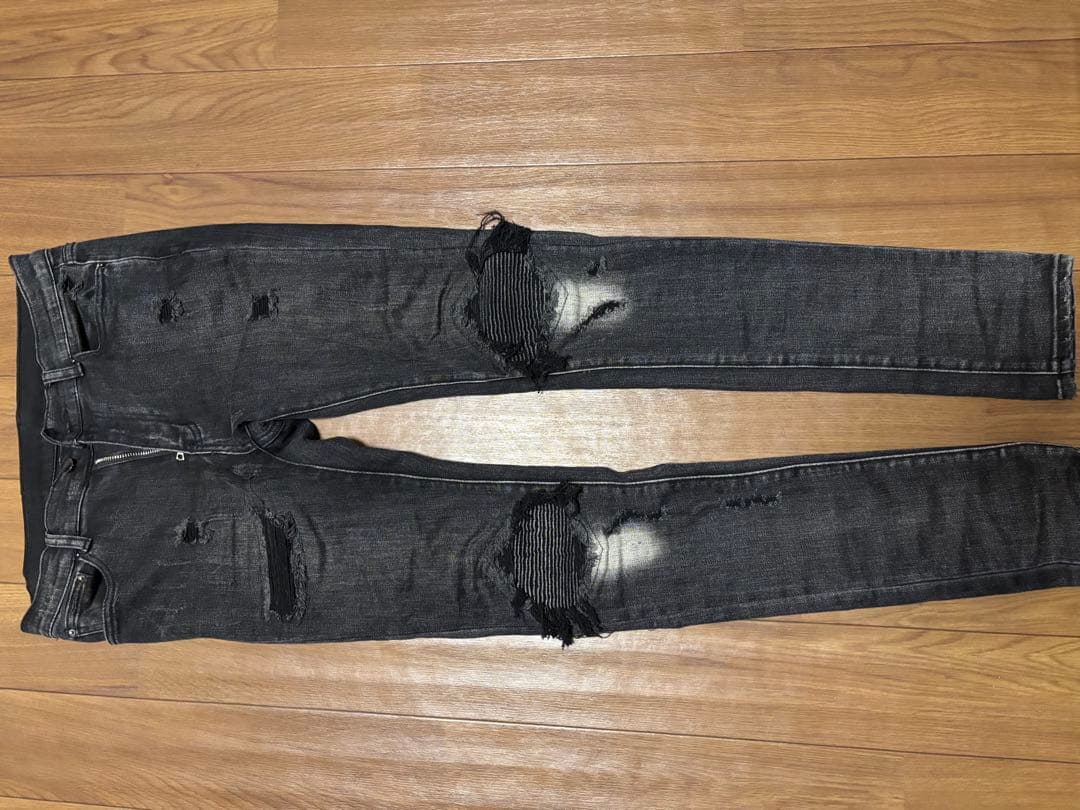 ミニマルmnmlダークグレー デニムパンツ 30