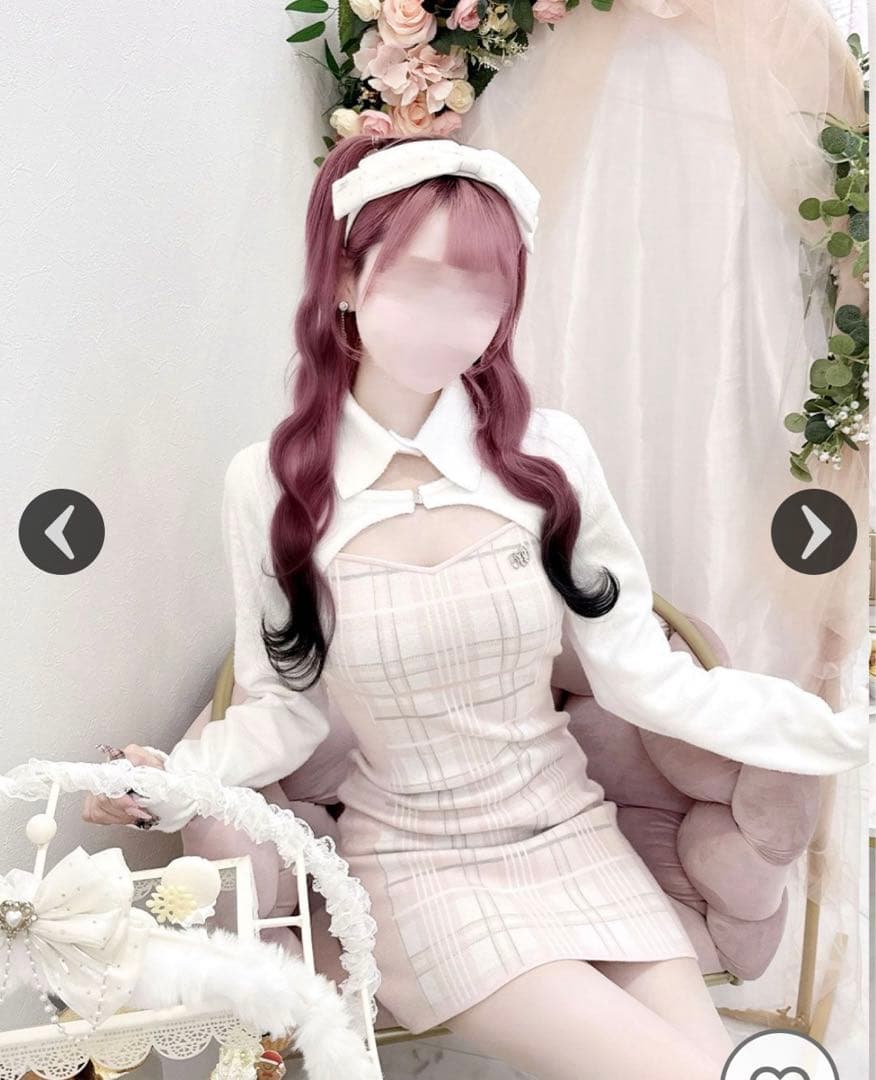 チェックレイヤードアンサンブルワンピース