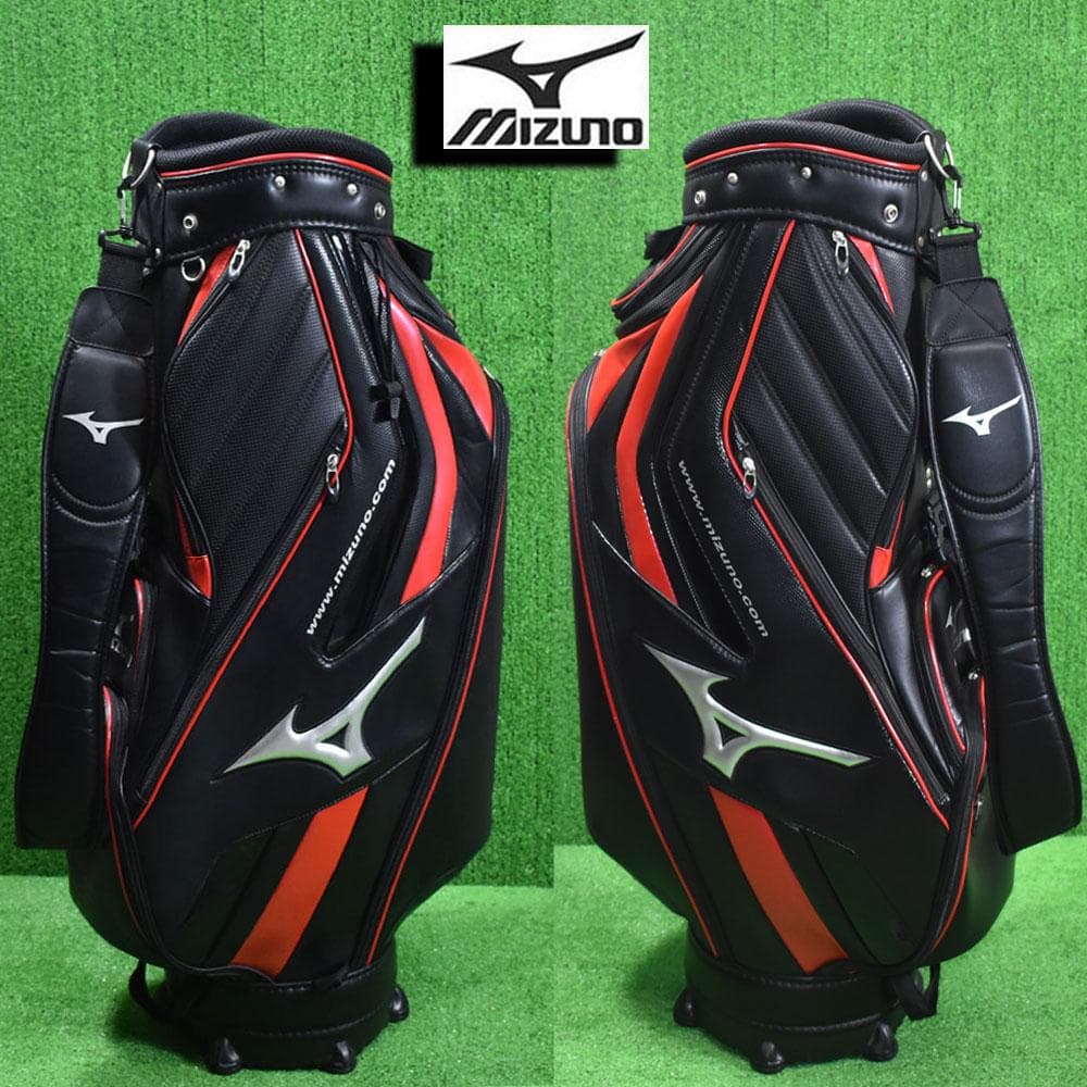 MIZUNO/ズノ ゴルフ キャディバッグ９型【ブラック/レッド】美品！