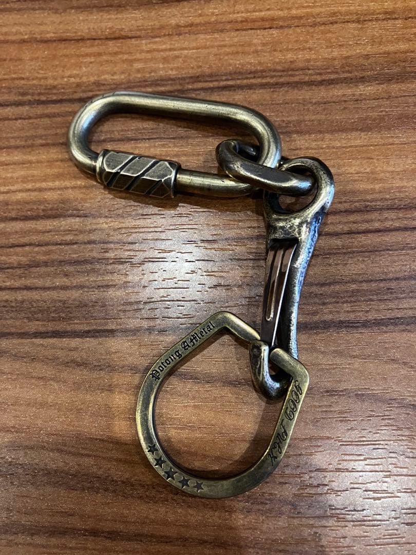 ブラス製刻印入りカラビナ　north&juddナスカン　ホースシューキーリング