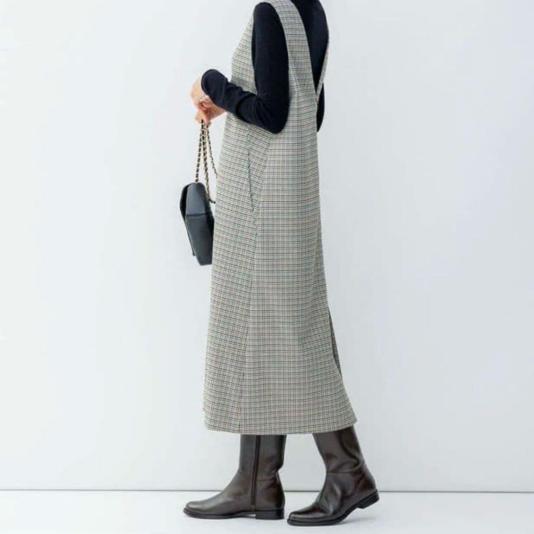 【未使用】23区 ガンクラブ チェックストレッチ ワンピース 千鳥柄 32