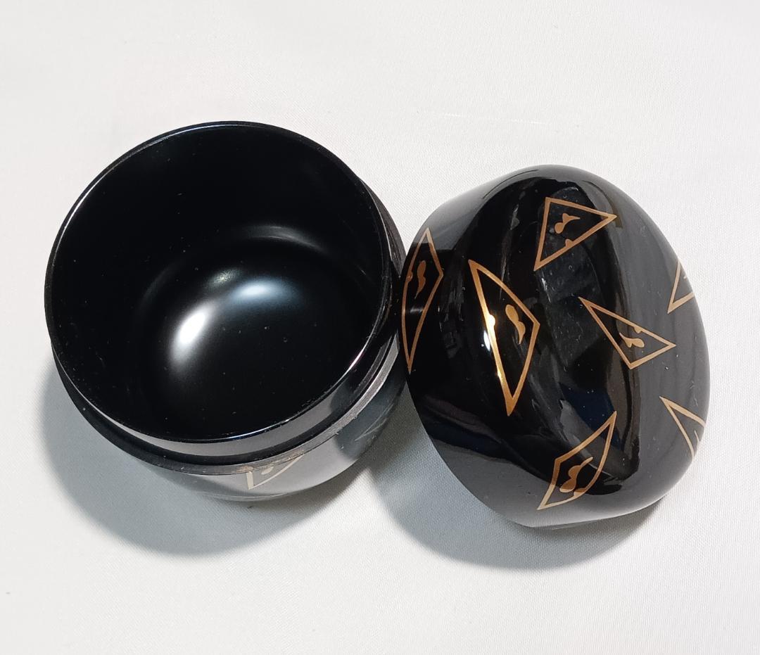 茶道具　塗師　米本龍斎作　鱗鶴蒔絵大棗　美品！！