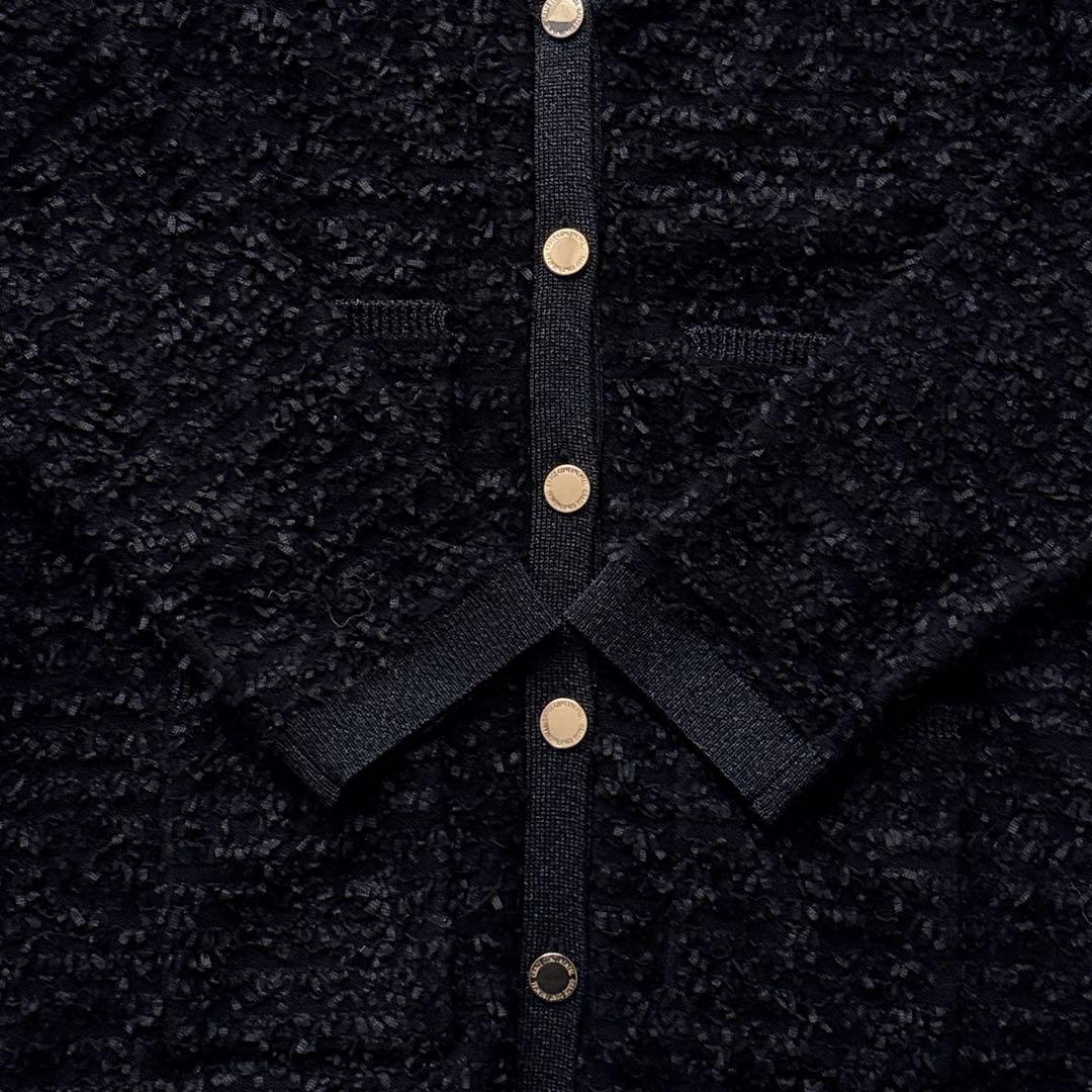 【未使用】グレースコンチネンタル 24AW ツイードバイカラーニットカーディガン