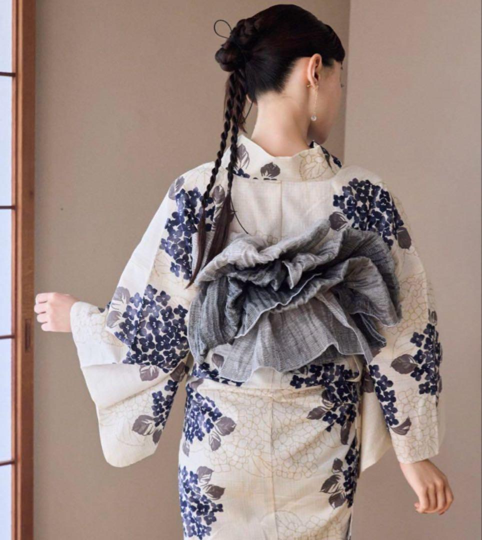 hinari×utatane 浴衣・帯・下駄セット 紫陽花ブルー