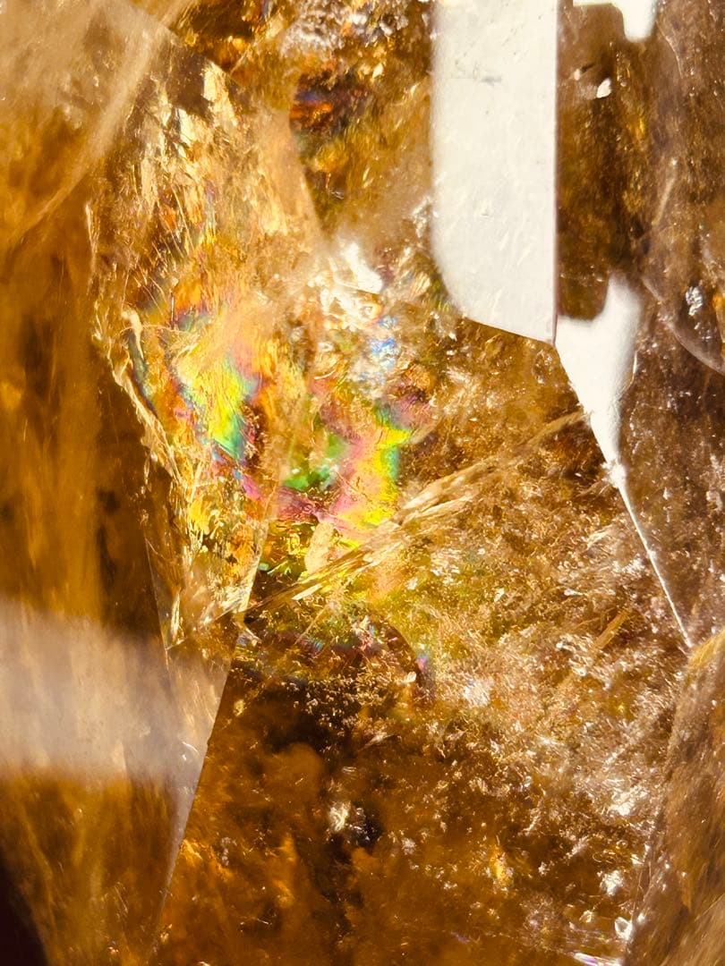 虹入り★シトリンスモーキー共生1300ｇ超え シトリンポイント