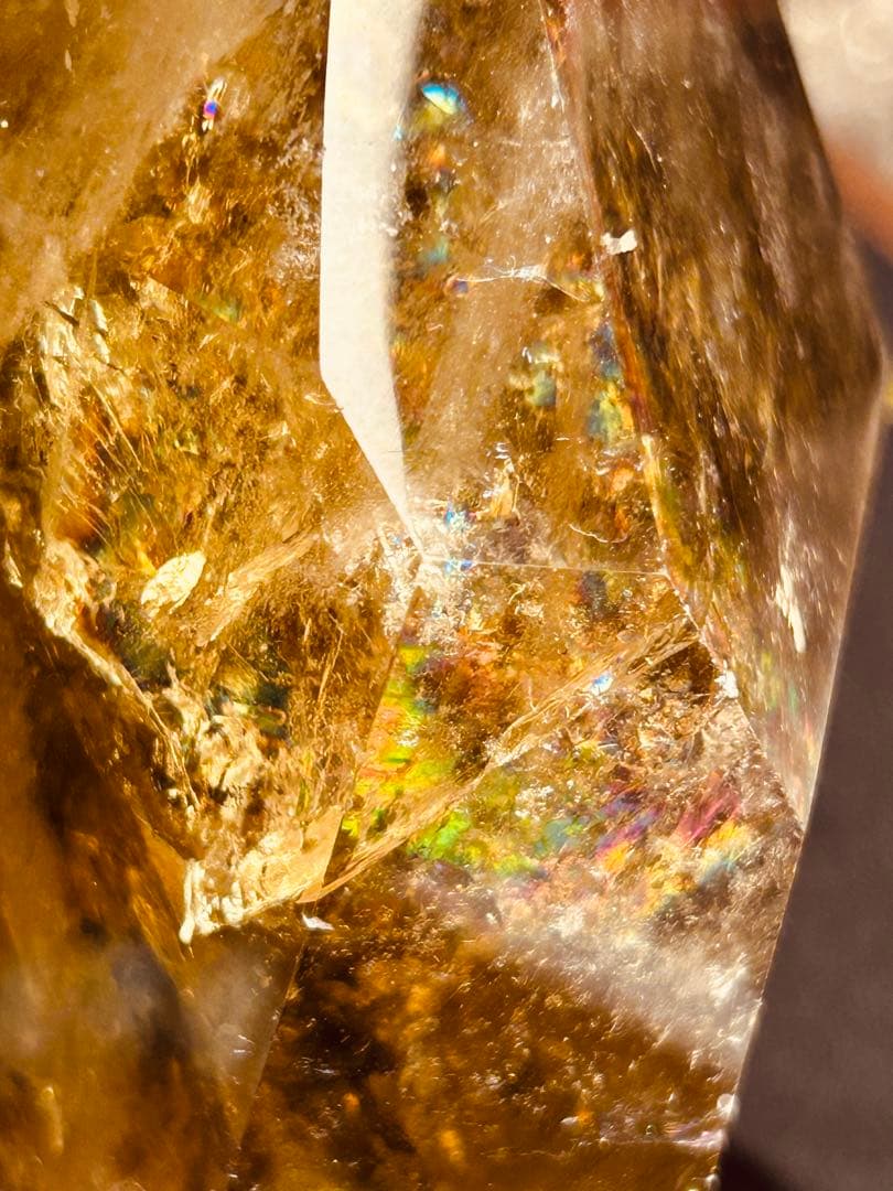 虹入り★シトリンスモーキー共生1300ｇ超え シトリンポイント