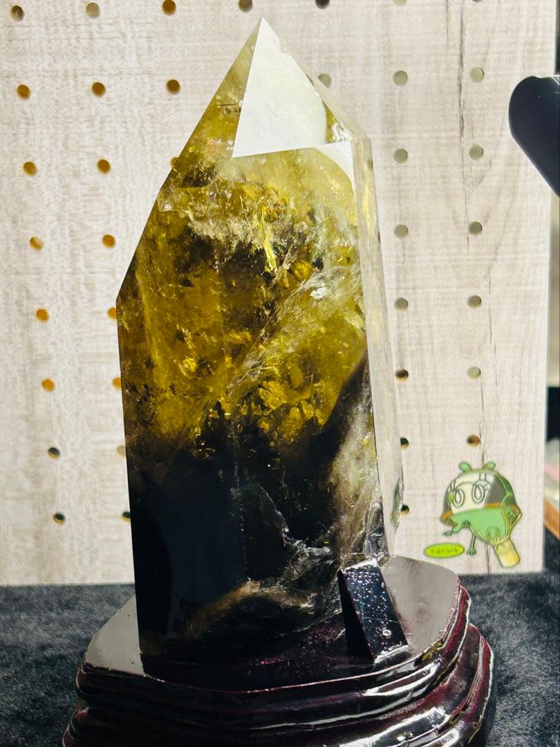 虹入り★シトリンスモーキー共生1300ｇ超え シトリンポイント